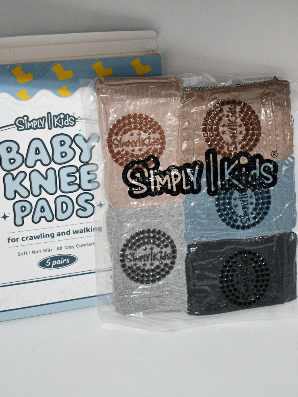 Simply Kids Baby Crawling Knee Pads, Anti-Slip, Earth Tones, NWT